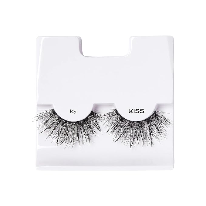 KISS Halloween Lash Drip False Eyelashes, Spiky X Boosted Volume, Unique Wet Look Hydrated Effect, Multi-Length Rewearable Fake Eyelashes, Wispy Crisscross Lash Pattern, Style ‘Icy’, 1 Pair, Packaging May Vary