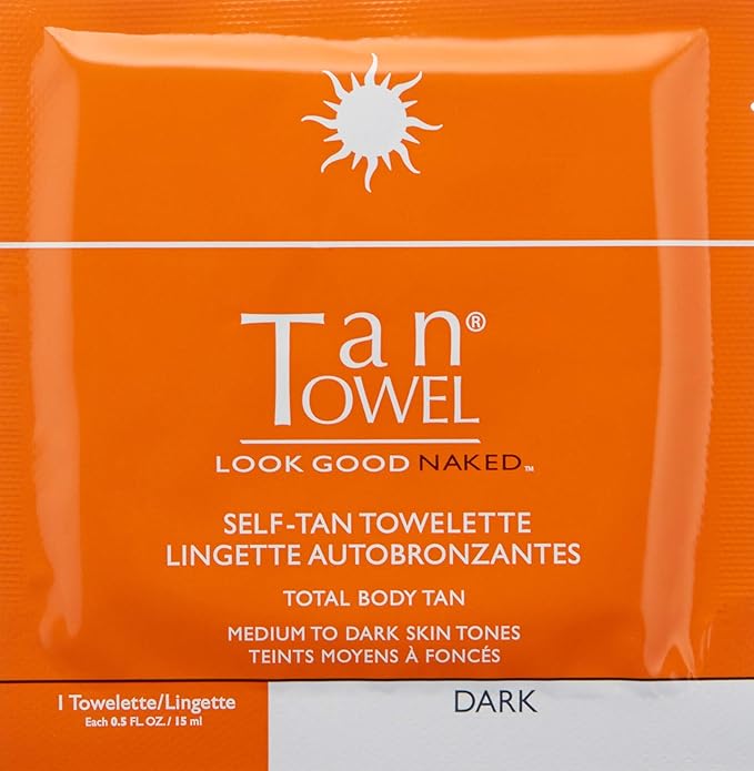 TanTowel Full Body Tan Towelettes - 5 Pack, Dark, 0.5 Fl Oz (Pack of 5)