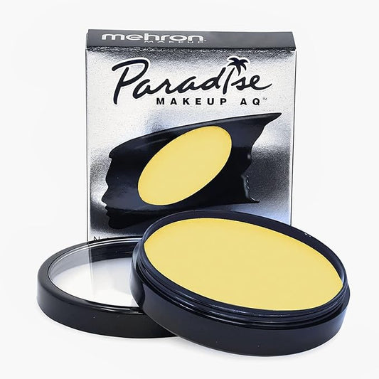 Mehron Makeup Paradise Makeup AQ Pro Size | Stage & Screen Performance, Face & Body Painting, Beauty, Cosplay, and Halloween | Water Activated Face Paint, Body Paint 1.4 oz (40 g) - Pastel Yellow