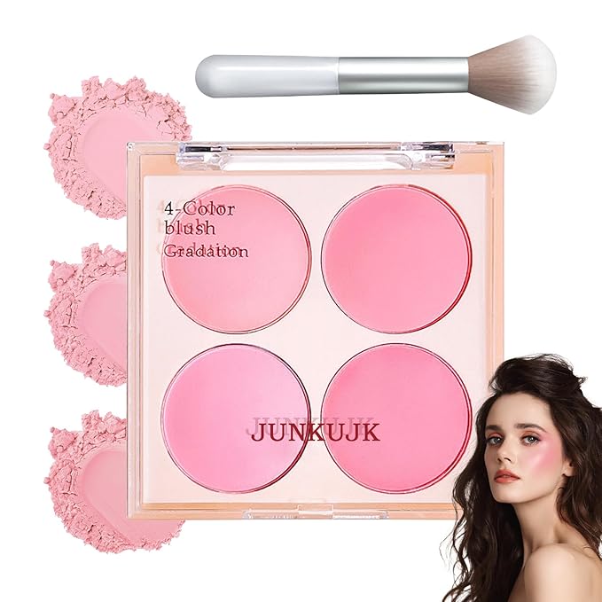 Blush Palette,Shimmer Silky Matte Blush Powder Palette,Professional Cute Brush 01