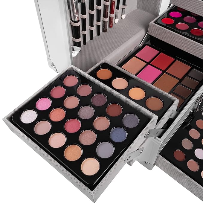 132 Colors All-in-one Makeup Palette Cosmetic Contouring Kit Gift Box Combination with Eyeshadow, Cream Concealer, Eyebrow Powder, Lip Gloss, Blush and Face Pressed Powder