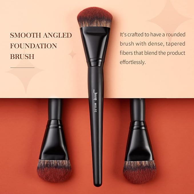 Jessup Foundation Brush for Liquid, Smooth Angled, Large Face Makeup Brush for Blending Liquid, Cream MUL02
