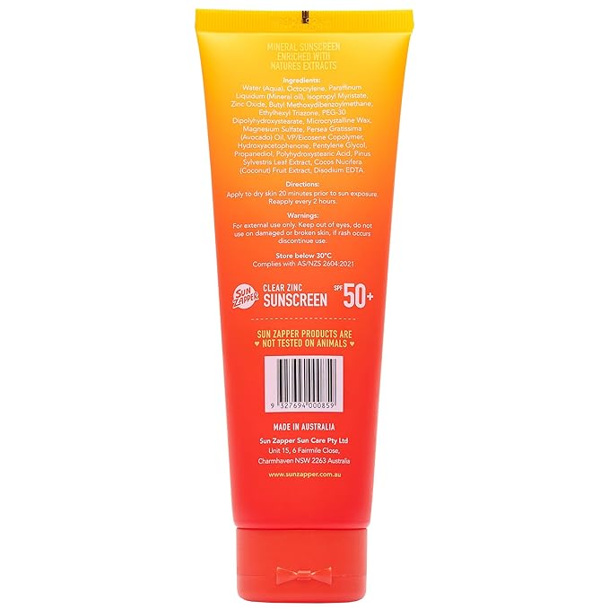Sun Zapper Clear Zinc Sunscreen SPF 50+ 3.4 oz (100mL)