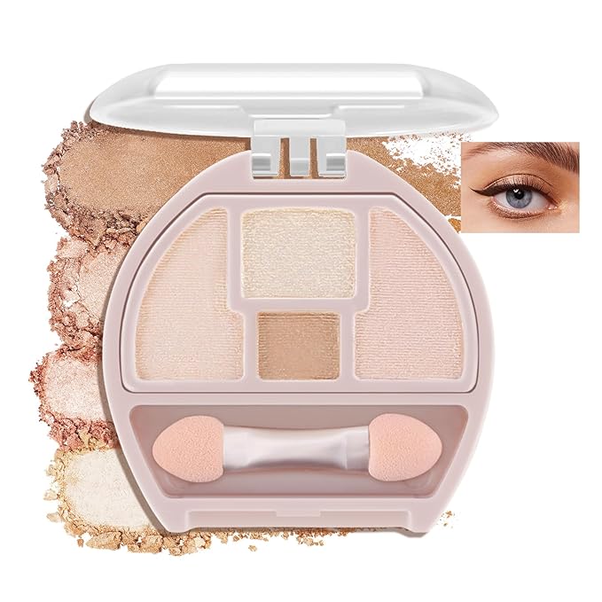 Boobeen 4-Color Makeup Palette, Highly Pigmented Glitter Eyeshadow