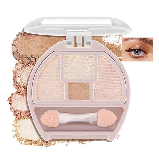 Boobeen 4-Color Makeup Palette, Highly Pigmented Glitter Eyeshadow