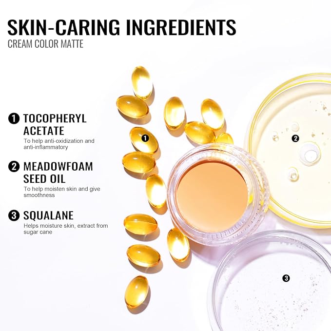 Oulac Matte Eyeshadow 3-in-1 Eyeshadow Nude Eye Primer&Eyeliner Highly Pigmented Waterproof Smudge-proof Long Lasting Wear Smooth&Blendable Formula for Natural Look,Vegan & Cruelty-Free,CM02