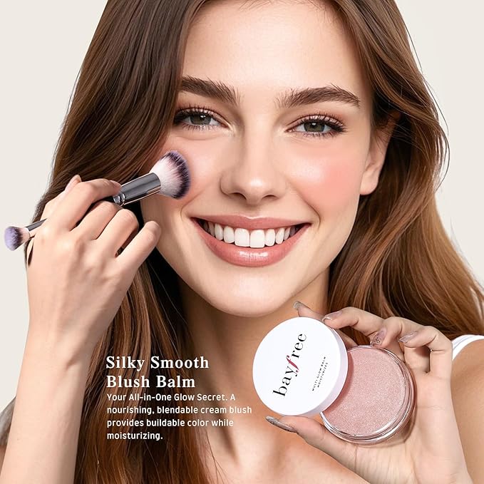 Multi Glow Balm Set, Cream Blush with Double-ended Brush, Radiant Finish, Hydrating, Creamy, Radiant Finish, Lightweight & Blendable Color, Face Balm