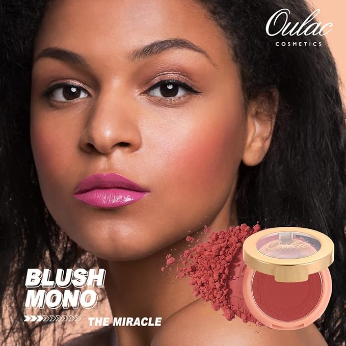 OULAC Matte Blush Makeup| Highly Pigmented Cream Blush| Natural Matte Glow| Shape & Highlight Face| Cruelty-Free Blush with Rose Oil| 08 The Miracle (matte bright coral) 4.8g
