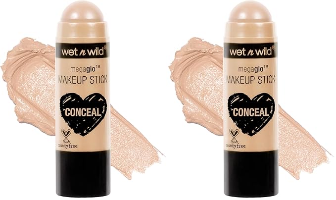 wet n wild MegaGlo Makeup Stick, Buildable Color, Versatile Use, Cruelty-Free & Vegan - Nude For Thought (Pack of 2)