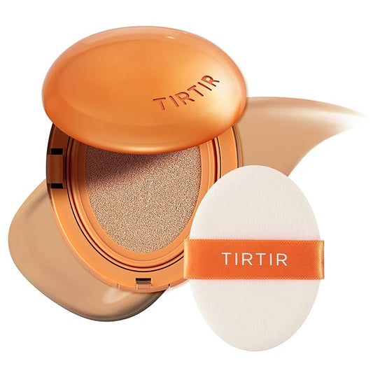 TIRTIR Mask Fit Ai Filter Cushion Foundation | AI-Like Semi-Matte Finish - Up to 72-Hour Medium to Full Coverage Korean BB Cushion Make up Beauty, #27C Cool Beige, 0.63 Fl Oz