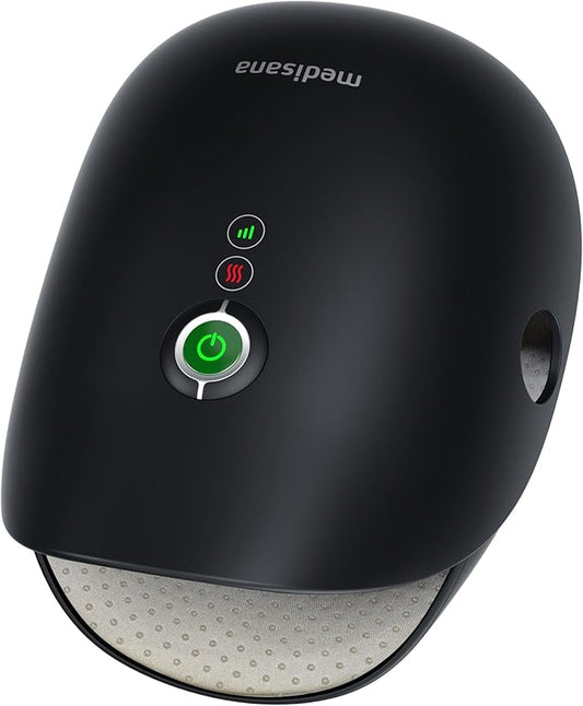 Medisana Hand Massager with Heat and Compression, Cordless Hand Massager for Arthritis and Carpal Tunnel Relief, Knuckle Stretching Massage, Birthday Christmas White Elephant Gifts for Adults-Black