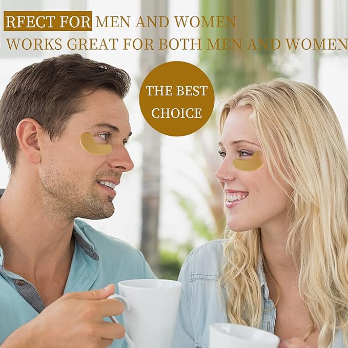 Under Eye Patches - 30 Pairs Under Eye Masks for Dark Circles and Puffiness, 24k Gold Dark Circles Under Eye Treatment for Women, Undereye Gel Patches Under Eye Bags - Reduce Wrinkles Anti-Aging