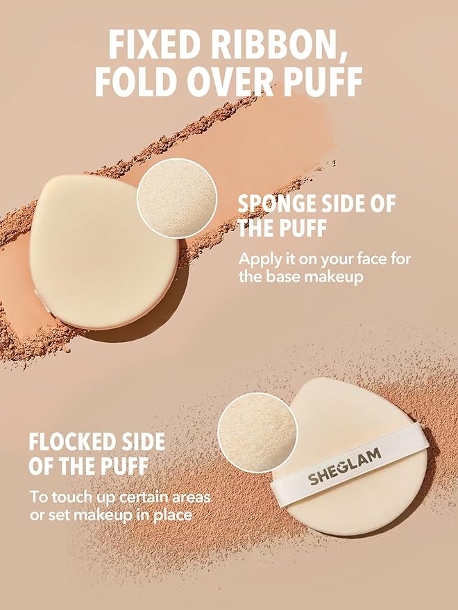 SHEGLAM SKin-Focus Full Coverage Powder Foundation Oil-Control Lightweight Face Pressed Powder Makeup-Wheat