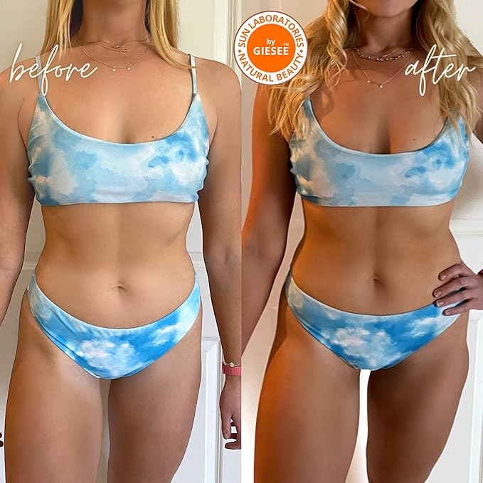 Sun Laboratories By Giesee Tan Overnight Self Tanning Lotion 32 oz - Medium To Dark Self Tanner, Sunless Tanning Lotion, Odorless Long Lasting Tanning Lotion, Instant Tanner Lotion for Face & Body