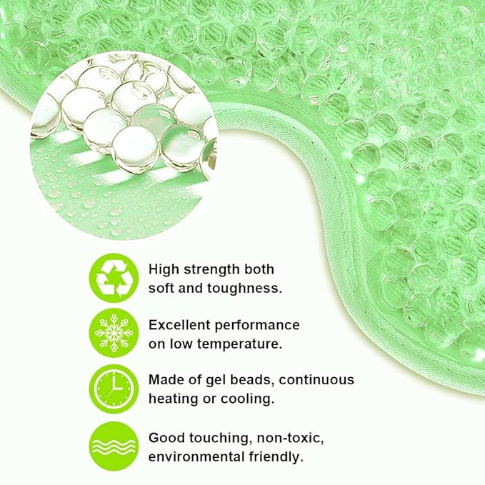 Cooling Eye Mask Gel Eye Mask Reusable Cold Eye Mask for Puffy Eyes, Eye Ice Pack Eye Mask with Soft Plush Backing for Dark Circles, Migraine, Stress Relief