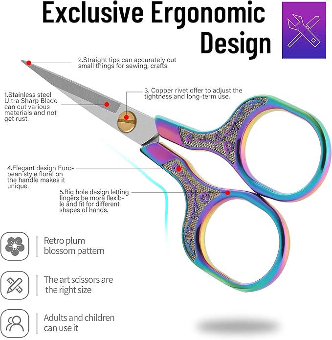 Small sharp scissors-Glexal 5 Inch