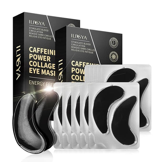 ROUSE 40 Pairs - Caffeine Under Eye Patches Eye Treatment Mask for Dark Circles Eye Fatigue Puffiness Refreshing Revitalizing Skin Care Eye Gel Pads (2 Boxes)