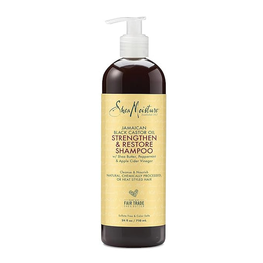 SheaMoisture Strengthen and Restore Shampoo for Damaged Hair Strengthen & Grow to Cleanse and Nourish 24 oz