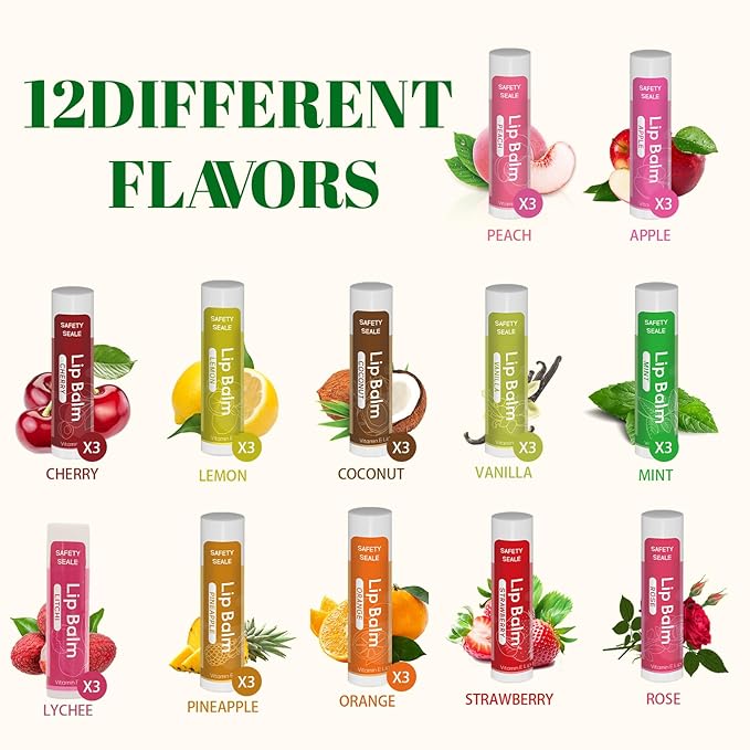 36 Pack Natural Lip Balm Bulk