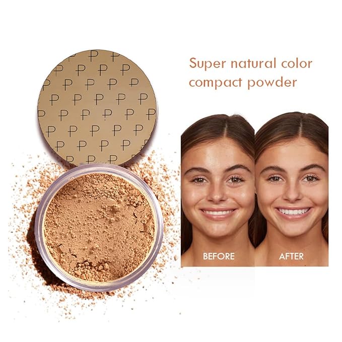 MAEPEOR Matte Setting Loose Powder 8 Colors Smooth and Lightweight Face Powder for Brightening and Setting Makeup with Face Puff (07 Flesh)