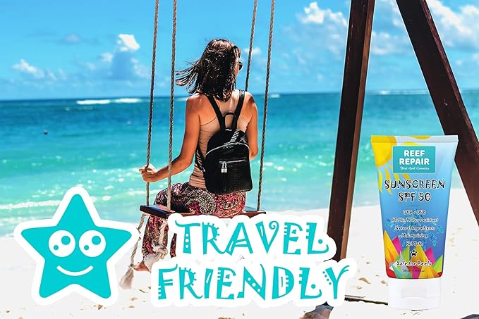 Reef Safe Sunscreen SPF 50 (2 Pack) - Natural, Travel Size, Water Resistant, Moisturizing, Broad Spectrum UVA/UVB Coral Friendly Mineral Suncream from Reef Repair (2 x 1.7 fl.Oz)