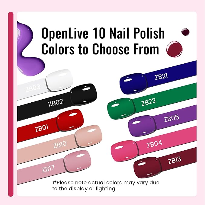 12 PCS Nail Polish Set With 10 Colour Combo, 2 PCS Base And Top Coat,Fast Drying Nail Polish For Home DIY And Beginners.