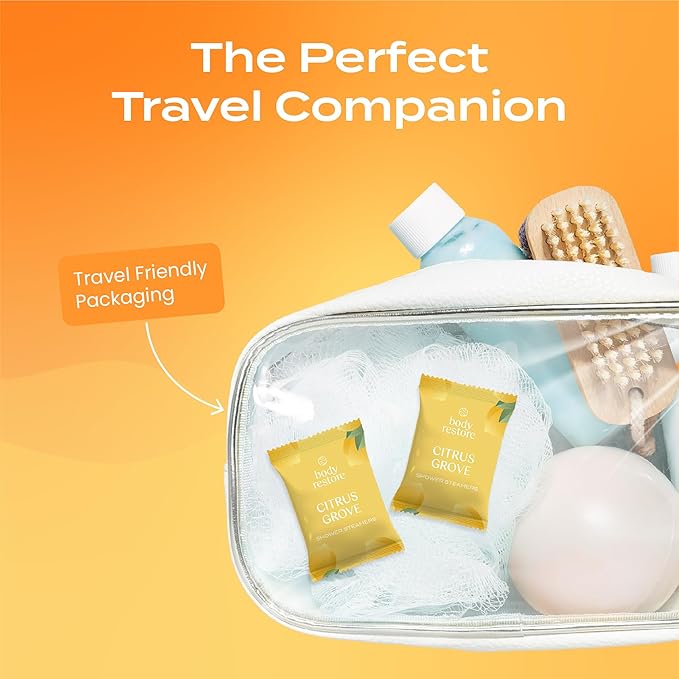 Body Restore Shower Steamers Aromatherapy 15 Pack - Boo Basket Stuffers for Women, Christmas Stocking Stuffers, Birthday Gifts, White Elephant, Relaxation, Self Care - Citrus