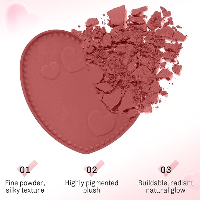 Boobeen Powder Blush Matte Pressed Blush Palette, Highly