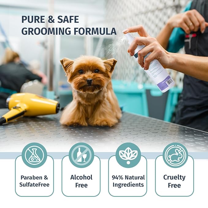 Luxury Male Pet Cologne - Fresh Lavender Scent, 3-in-1 Formula Conditions & Moisturizes, Made with 94% Natural Ingredients, Long Lasting Fragrance, Safe & Easy to Use | 8 fl oz