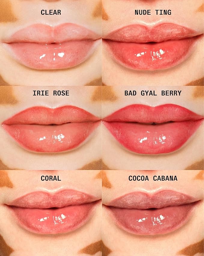 Cay Skin Isle Lip Balm SPF 30 – High Shine, Hydrating + Sheer Lip Gloss in Vanilla Brown Sugar Flavor – Formulated with Natural Ingredients for All Skin Tones – 3-Pack, Irie Rose