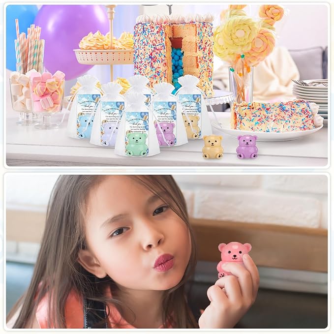 24 Sets Baby Shower Bear Lip Supplies