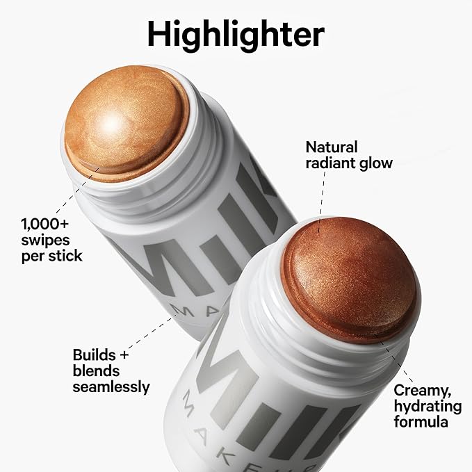Milk Makeup Highlighter, Flare (Rose Gold) - 0.21 oz - Dewy Cream Highlighter Stick - Blendable & Buildable - 1,000 Swipes in Every Stick - All Skin Types - Vegan, Talc Free & Cruelty Free