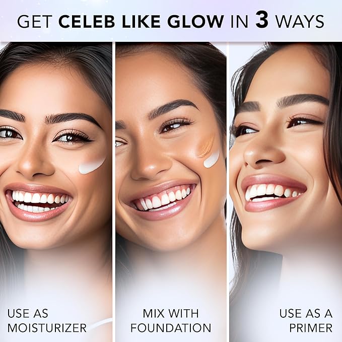 Strobe Cream - Silver | with Shea Butter & Hyaluronic Acid | Hydrating & Illuminating Makeup | for Radiant Dewy Skin | 1.01 Fl Oz (30ml)