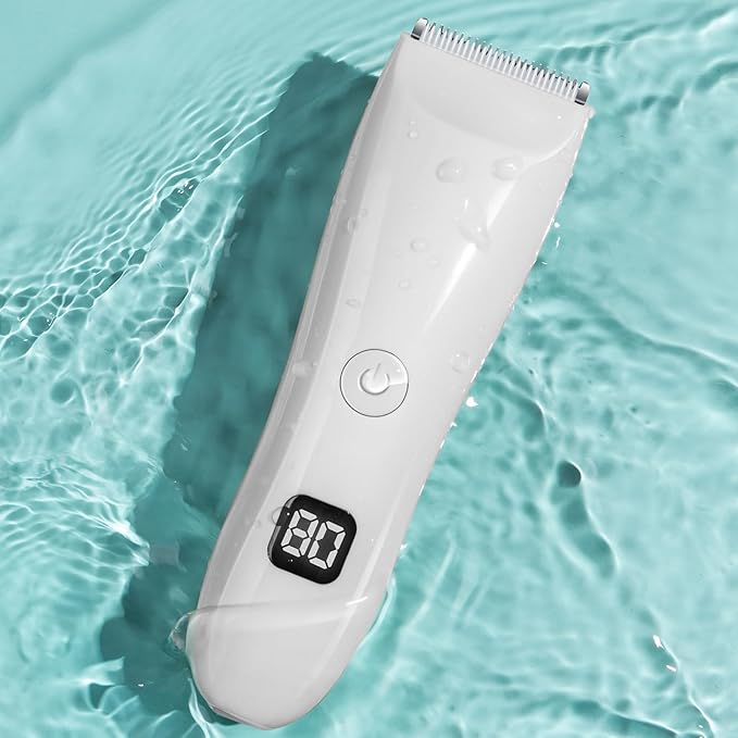 Bikini Trimmer for Women, Electric Razors for Pubic Legs Body Hair, Face Shaver Hair Trimmer Wet/Dry Body Shaver Groomer Replaceable Ceramic Blade Heads Waterproof Hair Removal, Gifts for Women