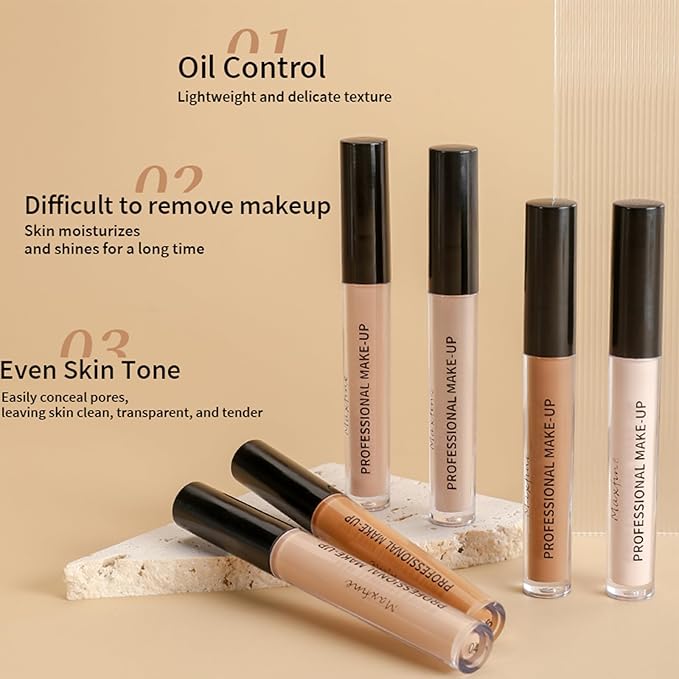 Liquid Matte Concealer Waterproof &Lightweight Natural Full Coverage Makeup (02#)