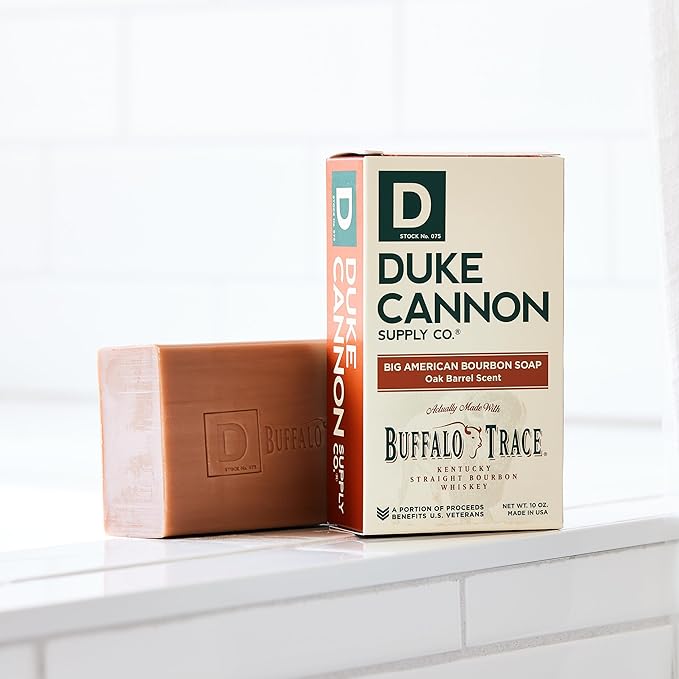 Duke Cannon Supply Co. Big Brick of Soap Bar for Men Big American Bourbon (Charred Oak Barrel Scent) - Extra Large, All Skin Types, 10 oz. (3 Pack)