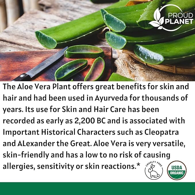 Organic Aloe Vera Powder for Hair & Face (2 Pounds) | Aloe Barbadensis | AloeVera Extract USDA Certified by Proud Planet