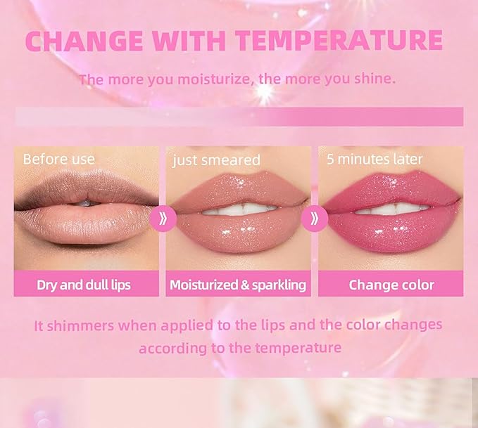 Color Changing Lip Glow Oil Set - 2PCS Changing