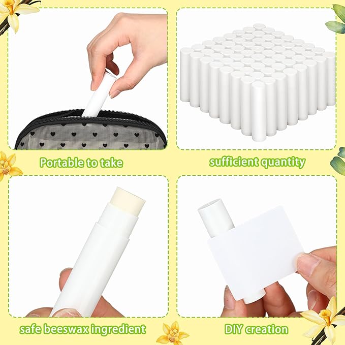 Demissle 150 Pcs Unlabeled Lip Balm Bulk Chapped Stick Blank Mini Lip Balm Gifts Moisturizing Lip Balms Favors for Women Homeless Wedding Bridal Shower Favors Baby Shower Guests Favors(Vanilla)