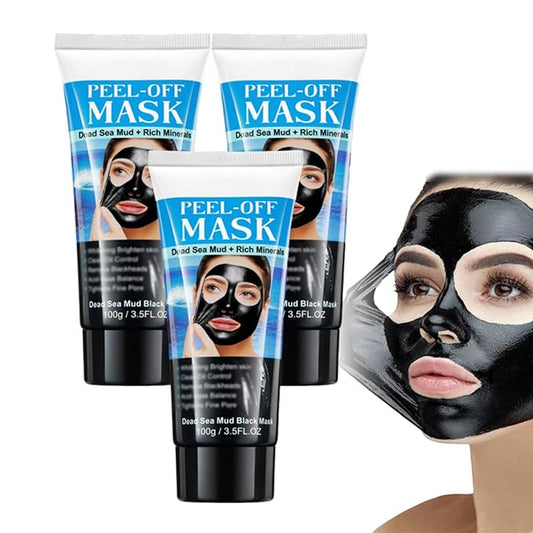Dead Sea Mud Black Mask,Mineral-Rich Peel-Off Cleansing Mask,black head peel off masks,for Deep Cleansing Dirts, Pores, Skin Oil (3PC)