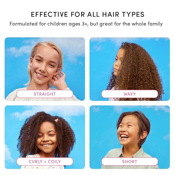 Evereden Happy Hair Duo for Kids: Vegan Shampoo and Conditioner Set with Detangler Brush - Strengthens & Smooths All Hair Types