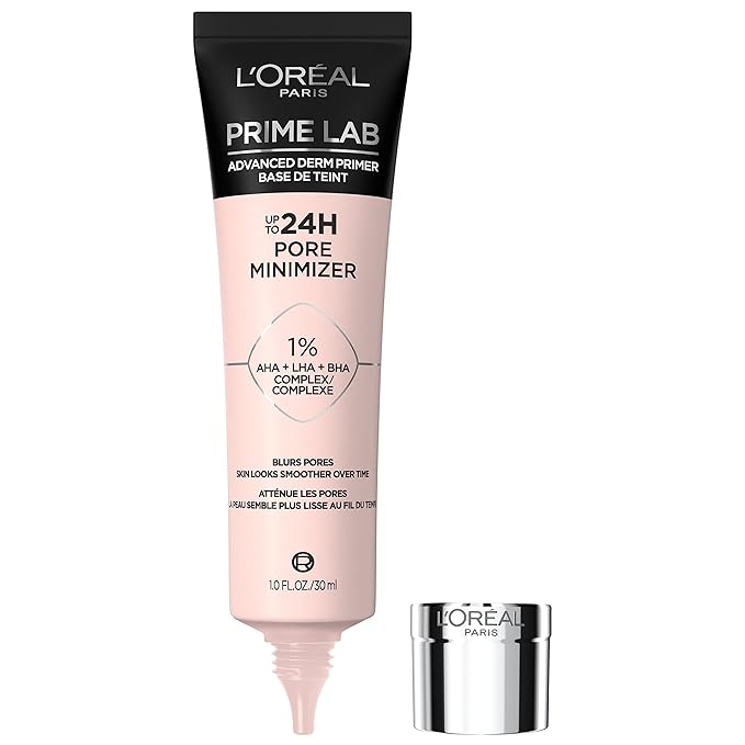L'Oreal Paris Prime Lab Up to 24H Pore Minimizer Face Primer Infused with AHA, LHA, BHA Complex to Smooth and Extend Makeup Wear, 1.01 Fl Oz