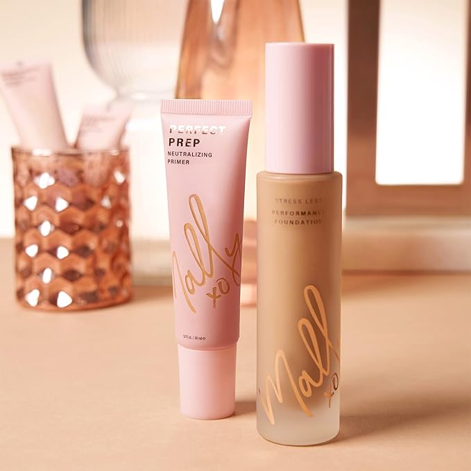 Mally Perfect Prep Neutralizing Tinted Face Primer Deep- 1 Fl Oz - Color-correcting Primer Makeup with Hyaluronic Acid - Long-Wear Foundation Face Primer