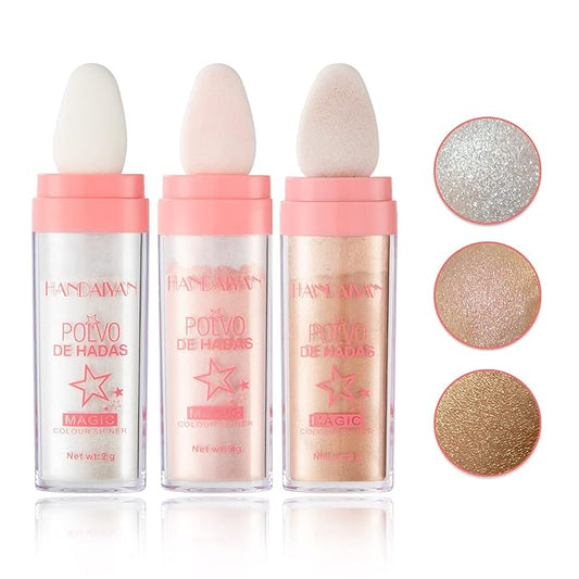3PCS Polvo De Hadas Highlighter Glitter Stick Body