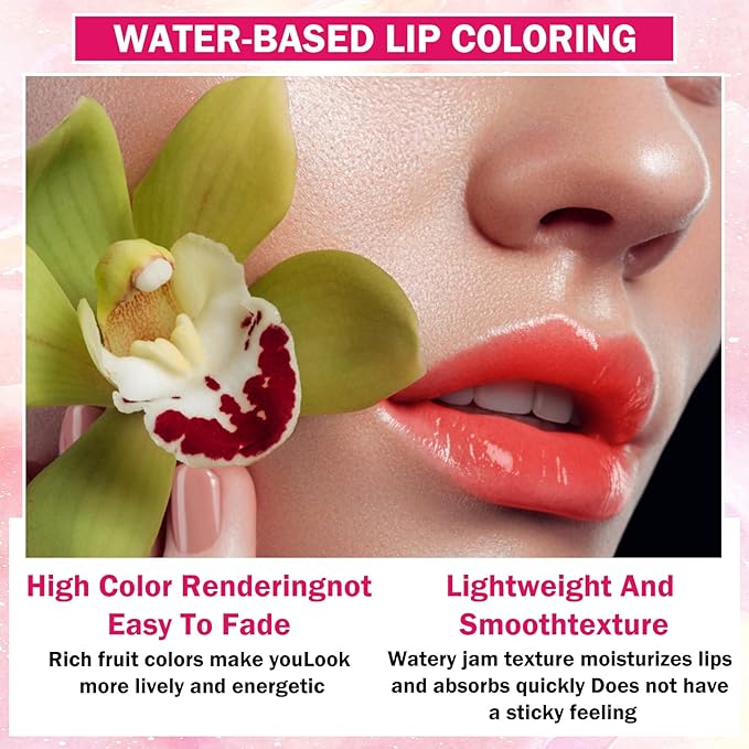 7 Colors Korean Lip Tint Stain Set Long-lasting Waterproof Velvet Lip Tint Moisturizing Lip Gloss Set，Multi-Use Lip and Cheek Tint for Women Daily Lip Makeup