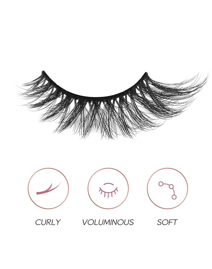 Onlyall Cat Eye Lashes Mink Lashes Fluffy Eyelashes Cat Eye False Lashes Fox Eye Lashes 7 Pairs F02