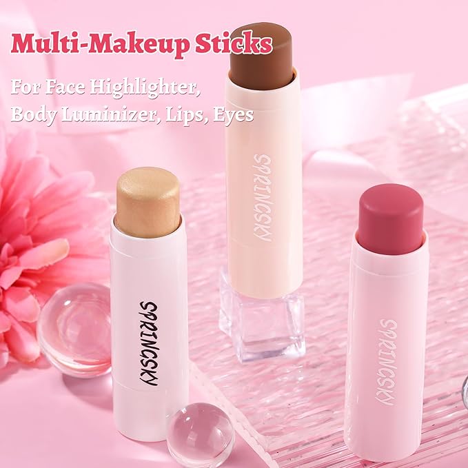 3Pcs Multi-Use Face Makeup Sticks Sets, Blendable Cream
