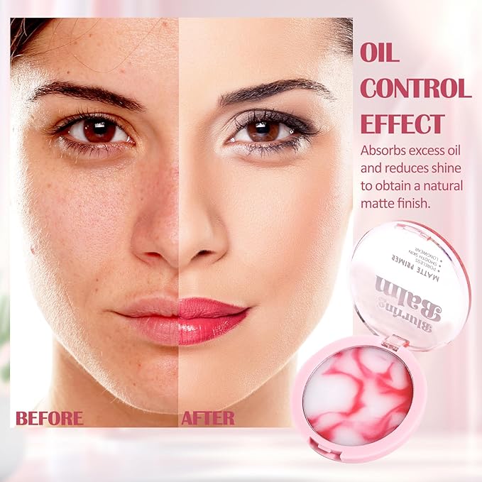 Oil Control Pressed Setting Powder, Matte Soft Jelly Texture Powder-free Face Powder, Long-Lasting Waterproof Pressed Powder Makeup, Flawless Lightweight Face Cosmetics - Pink