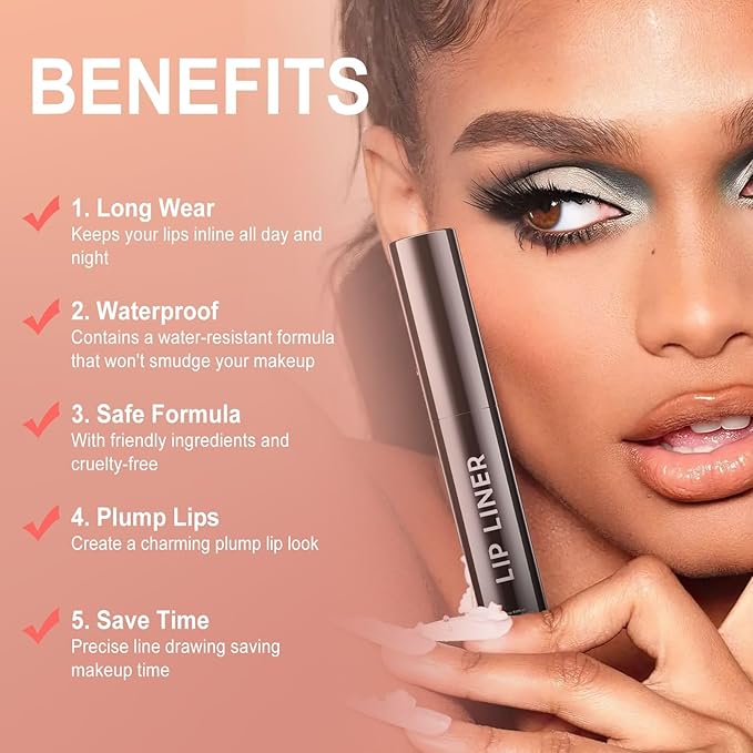 OETUIOW Lip Tint Stain Peel Off - Waterproof Lip Liner Stain, Moisturizing Long-Lasting Lip Stain, Create A Natural Lip Color, Enhancing Complexion for All Skin Types (Coral, 0.12 Fl Oz (Pack of 1))