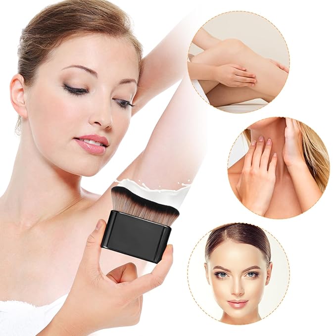 Self Tan Brush Soft Body Makeup Brush Portable Self Tanning Brush Self Tanner Face Brush For Body & Leg Makeup（Black）